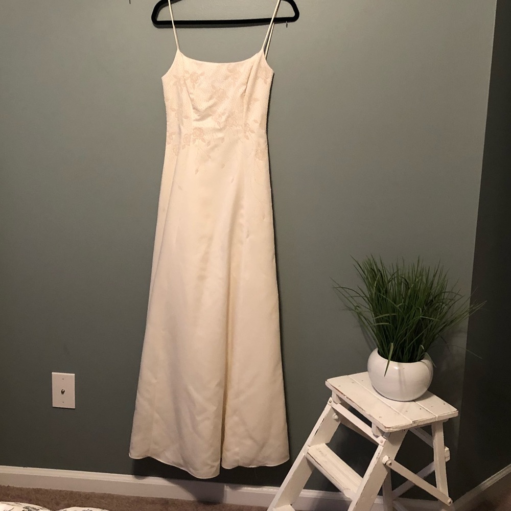 Off-White Embellished Prom Gown